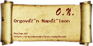 Orgován Napóleon névjegykártya